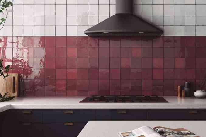Zellige artisan Burgundy et White Equipe Zellige artisan Burgundy et White Equipe